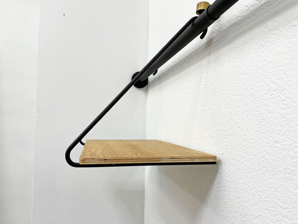 ドローアライン DRAW A LINE テンションロッド Tension Rod A ＆ シェルフ Shelf A 75～115cm ブラック 2点セット 突っ張り棒 ウォールシェルフ ●