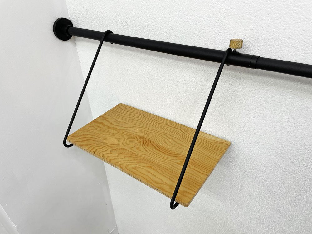 ドローアライン DRAW A LINE テンションロッド Tension Rod A ＆ シェルフ Shelf A 75～115cm ブラック 2点セット 突っ張り棒 ウォールシェルフ ●