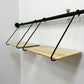 ドローアライン DRAW A LINE テンションロッド Tension Rod B ＆ シェルフ Shelf A 2枚 115～190cm ブラック 3点セット 突っ張り棒 ウォールシェルフ ●