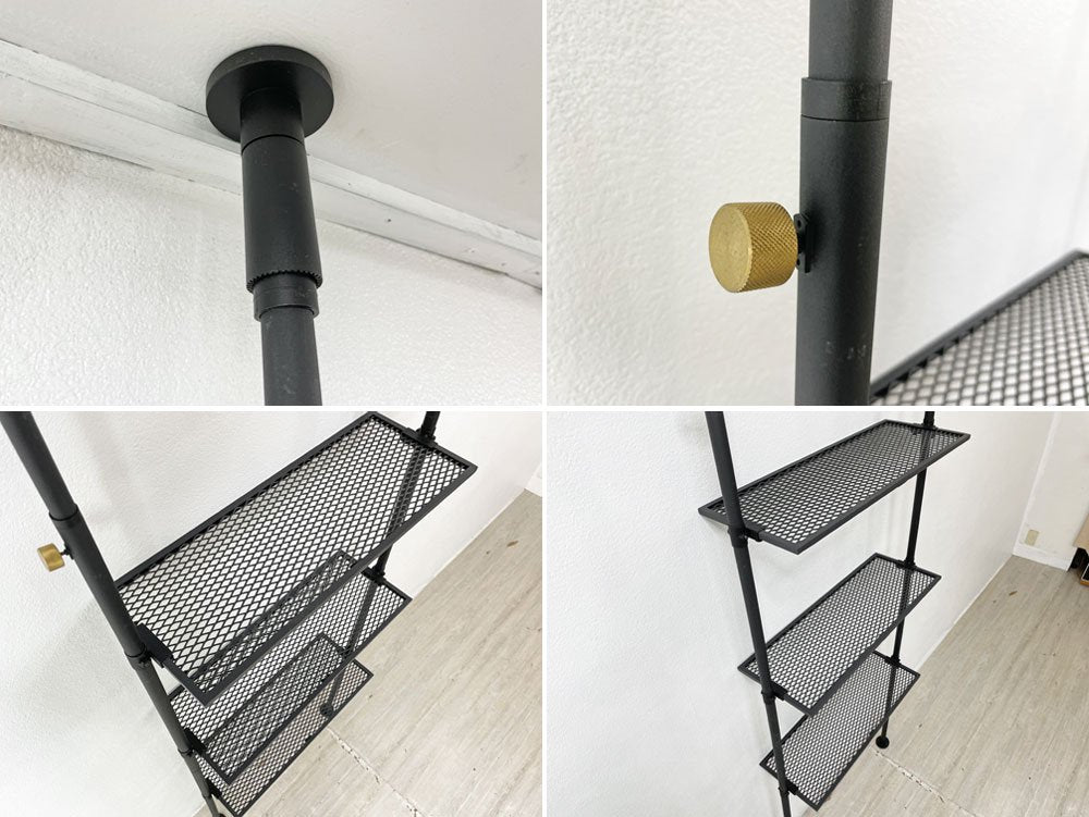 ドローアライン DRAW A LINE テンションロッド Tension Rod C ＆ 105 Rack 3枚 ブラック 5点セット ウォールシェルフ ●