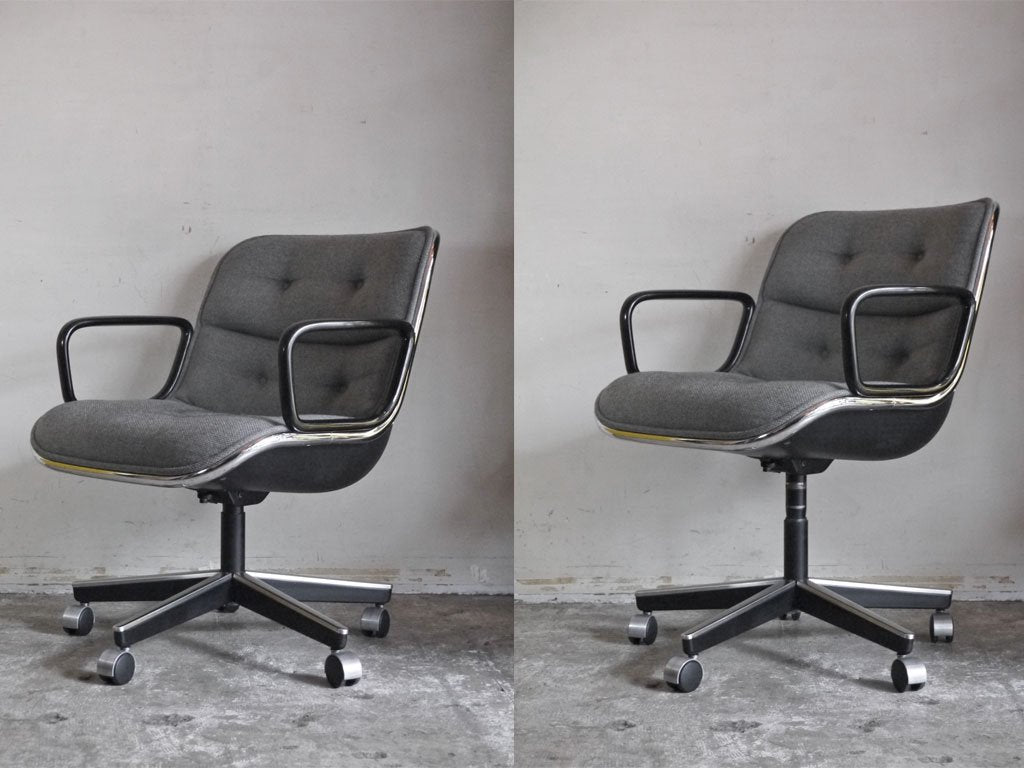 ノル Knoll ポロックチェア Pollock Exective Chair グレー ファブリック キャスター ワークチェア デスクチェア チャールズ・ポロック Charles Pollock ■