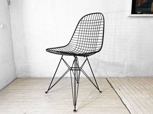 ハーマンミラー Herman Miller DKR ワイヤーチェア Eames Wire Chair ブラック エッフェルベース C&R イームズ ミッドセンチュリー 希少 ★