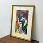 パブロ・ピカソ Pablo Ruiz Picasso 縞模様の女の顔 手刷りリトグラフ 石版画 65×84cm 額装品 500部限定 409/500 シュールレアリスム キュビズム ●