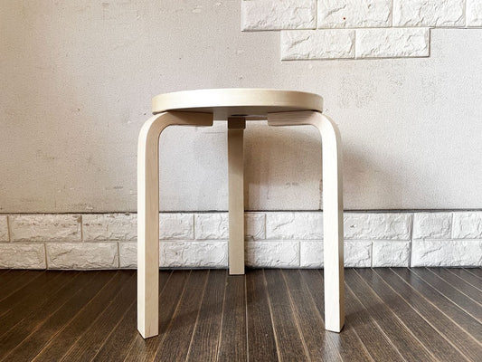 アルテック Artek スツール60 Stool60 3本脚 バーチ材 ブラックリノリウム アルヴァ・アアルト フィンランド 北欧家具 ◎