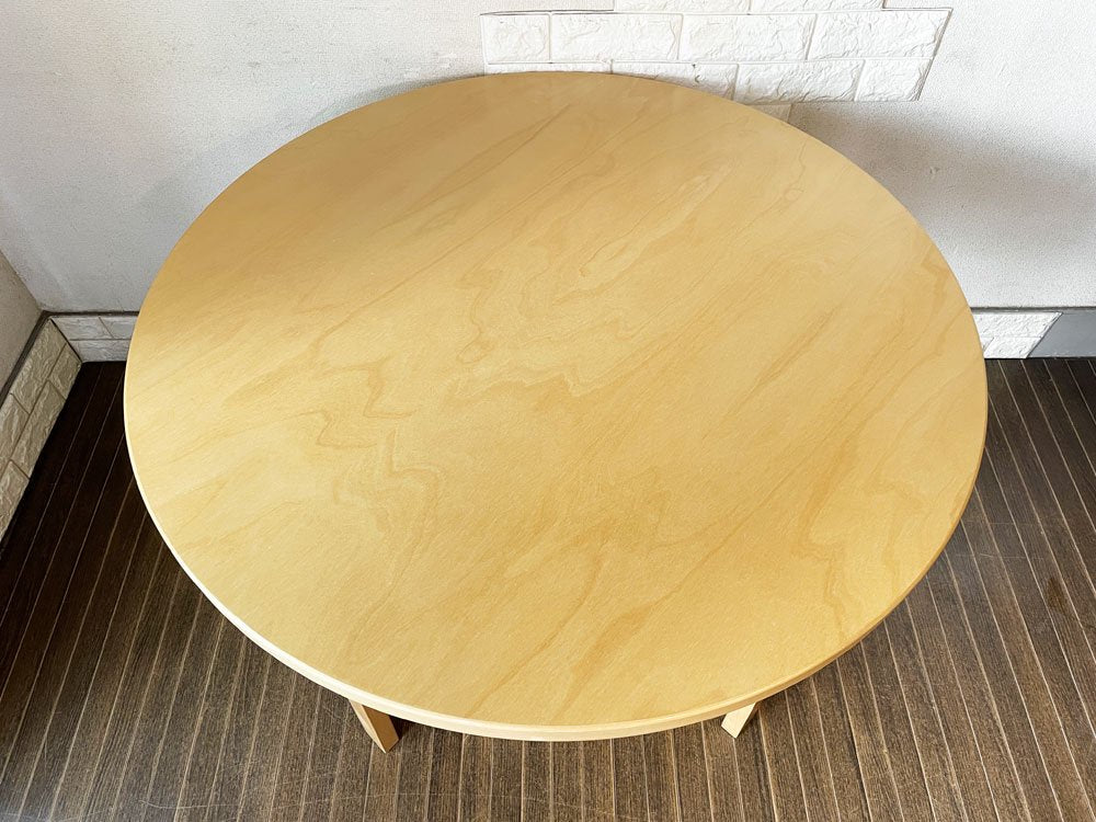 アルテック Artek テーブル TABLE 90A ダイニングテーブル バーチ材 ナチュラルラッカー Φ100cm アルヴァ・アアルト フィンランド 北欧家具 ◎