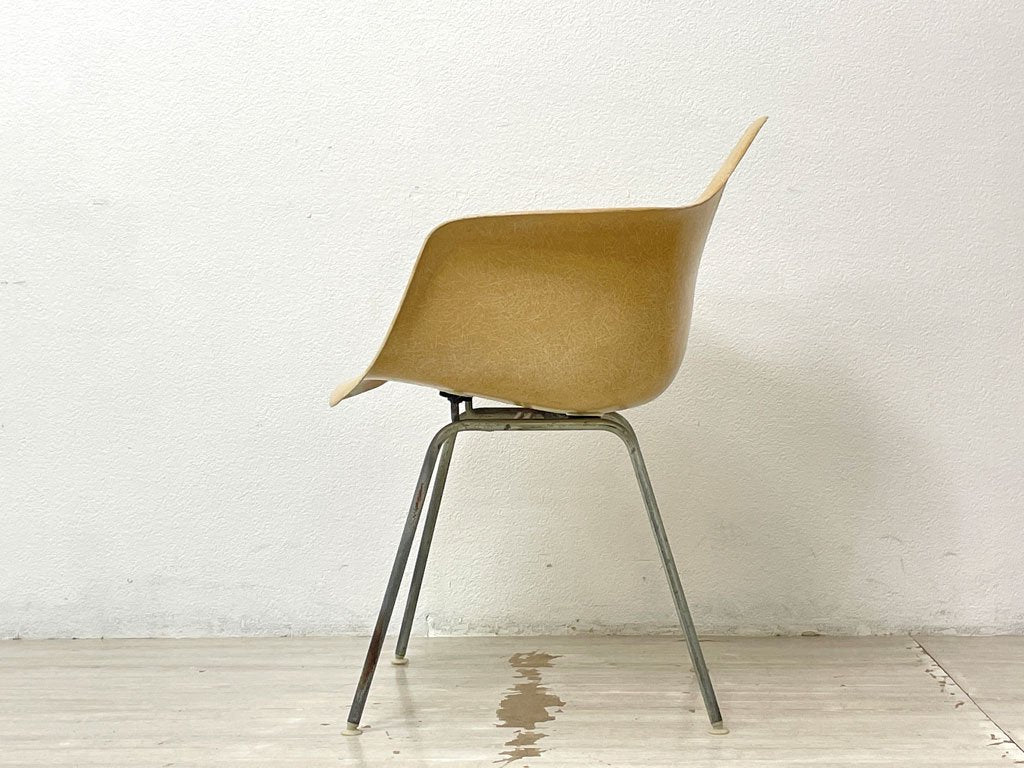 ハーマンミラー Herman Miller アームシェルチェア 2nd初期 FRP Hベース イームズ USビンテージ ミッドセンチュリーモダン ●