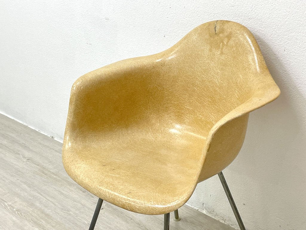 ハーマンミラー Herman Miller アームシェルチェア 2nd初期 FRP Hベース イームズ USビンテージ ミッドセンチュリーモダン ●