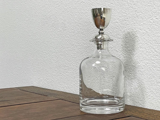 パンパローニ PAMPALONI デキャンタ デカンタ ショットグラス付き Decanter with Shot Glass Stopper シルバー925 純銀製 イタリア 定価約9.5万円 ●