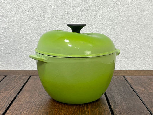 ルクルーゼ LE CREUSET ココット COCOTTE キャセロール 両手鍋 アップル Apple 青りんご 廃番 ●