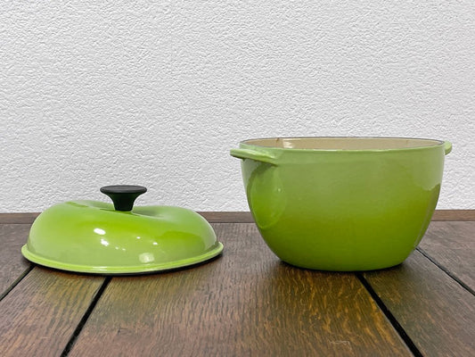 ルクルーゼ LE CREUSET ココット COCOTTE キャセロール 両手鍋 アップル Apple 青りんご 廃番 ●