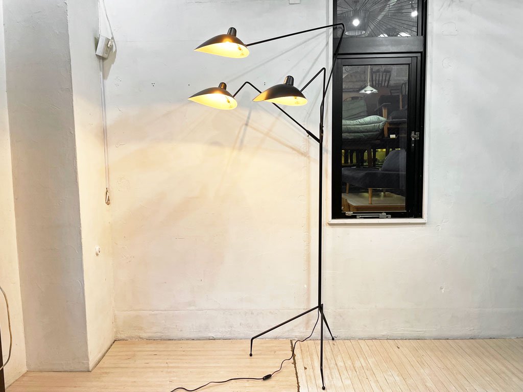 イデー IDEE ランパデール トワ ルミエーレ LAMPADAIRE 3 LUMIERES セルジュ・ムーユ Serge Mouille フロアスタンドライト 定価 ￥310,000- ★