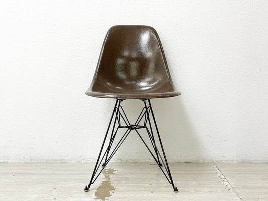 ハーマンミラー Herman Miller サイドシェルチェア セカンド 2nd FRP シールブラウン Seal Brown エッフェルベース C&Rイームズ ビンテージ ●