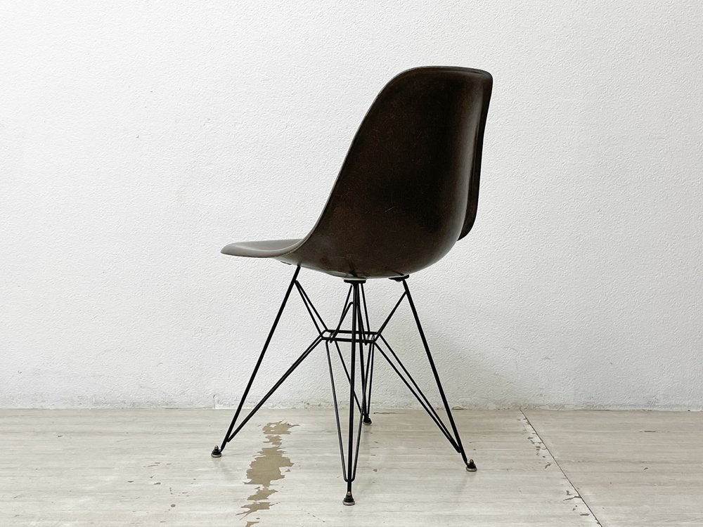 ハーマンミラー Herman Miller サイドシェルチェア セカンド 2nd FRP シールブラウン Seal Brown エッフェルベース C&Rイームズ ビンテージ ●