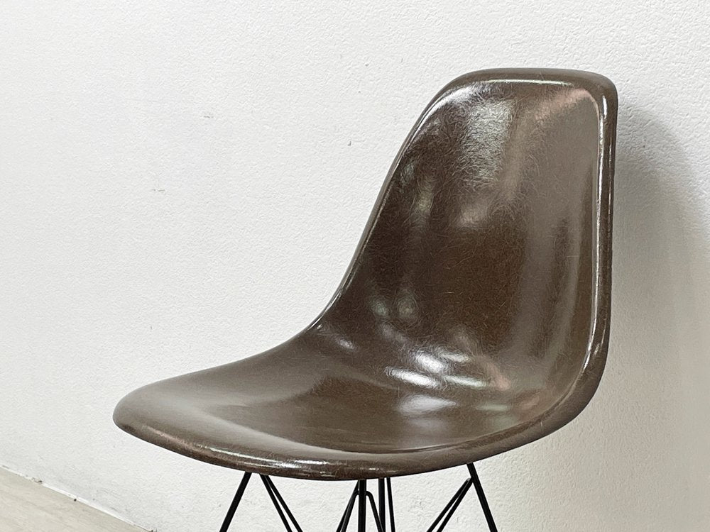 ハーマンミラー Herman Miller サイドシェルチェア セカンド 2nd FRP シールブラウン Seal Brown エッフェルベース C&Rイームズ ビンテージ ●