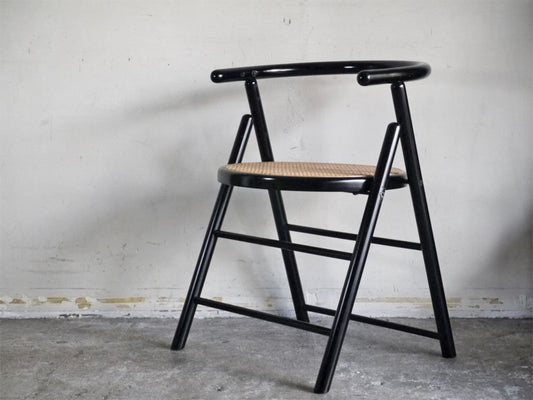 ビンテージ Unknown Vintage フォールディングチェア Foulding Chair ブラック ラタンシート ■