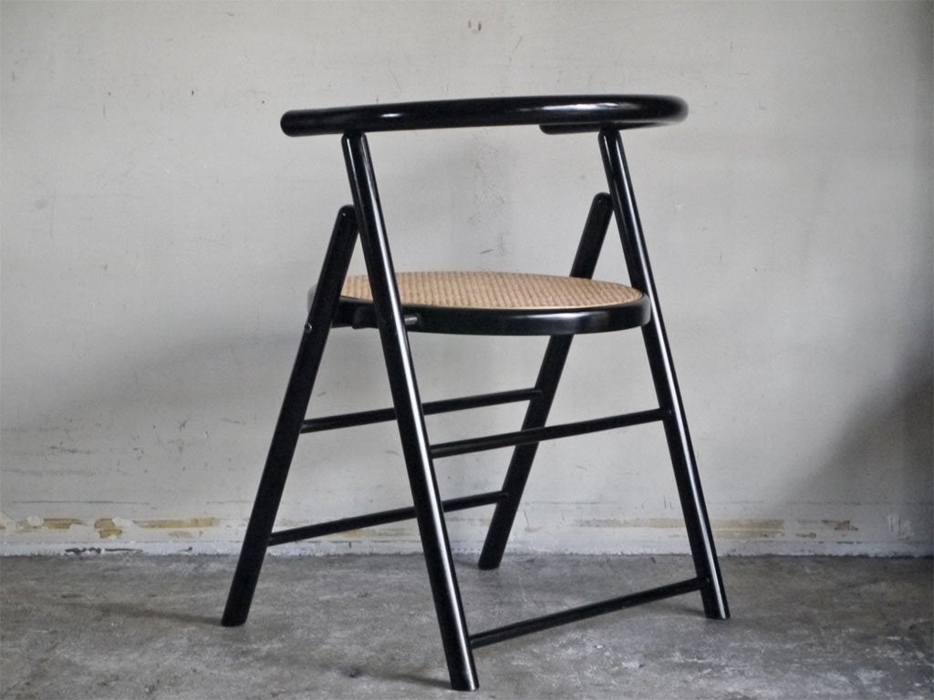 ビンテージ Unknown Vintage フォールディングチェア Foulding Chair ブラック ラタンシート ■