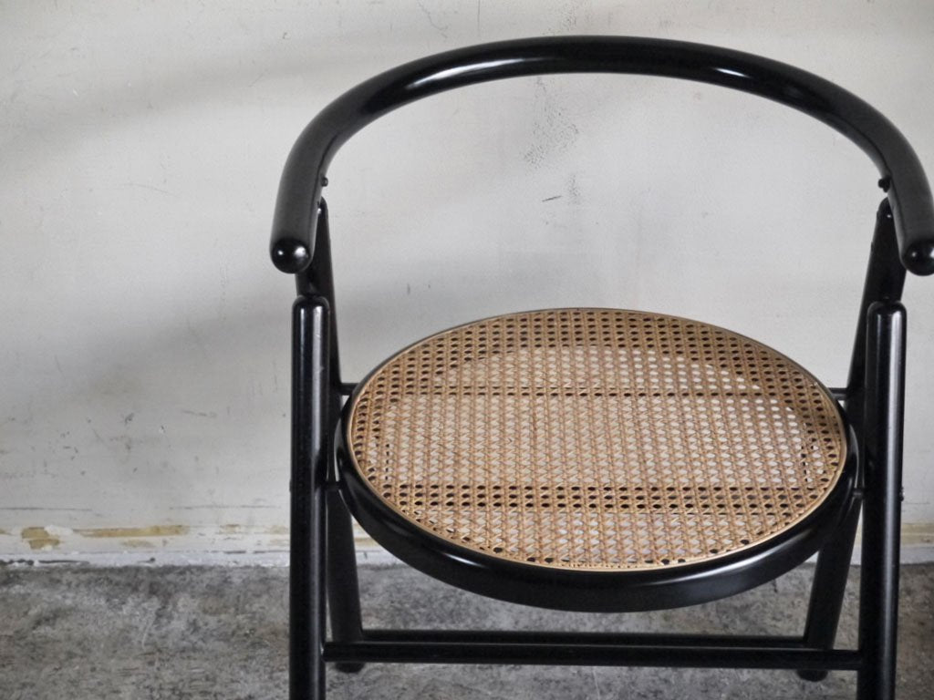 ビンテージ Unknown Vintage フォールディングチェア Foulding Chair ブラック ラタンシート ■