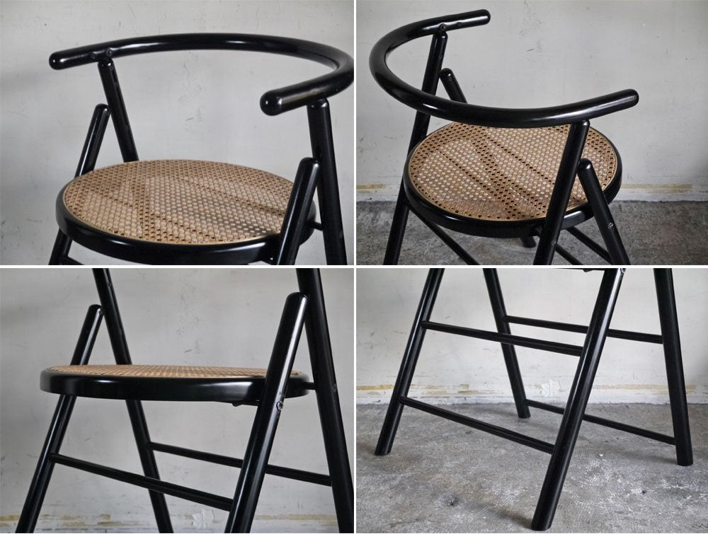 ビンテージ Unknown Vintage フォールディングチェア Foulding Chair ブラック ラタンシート ■