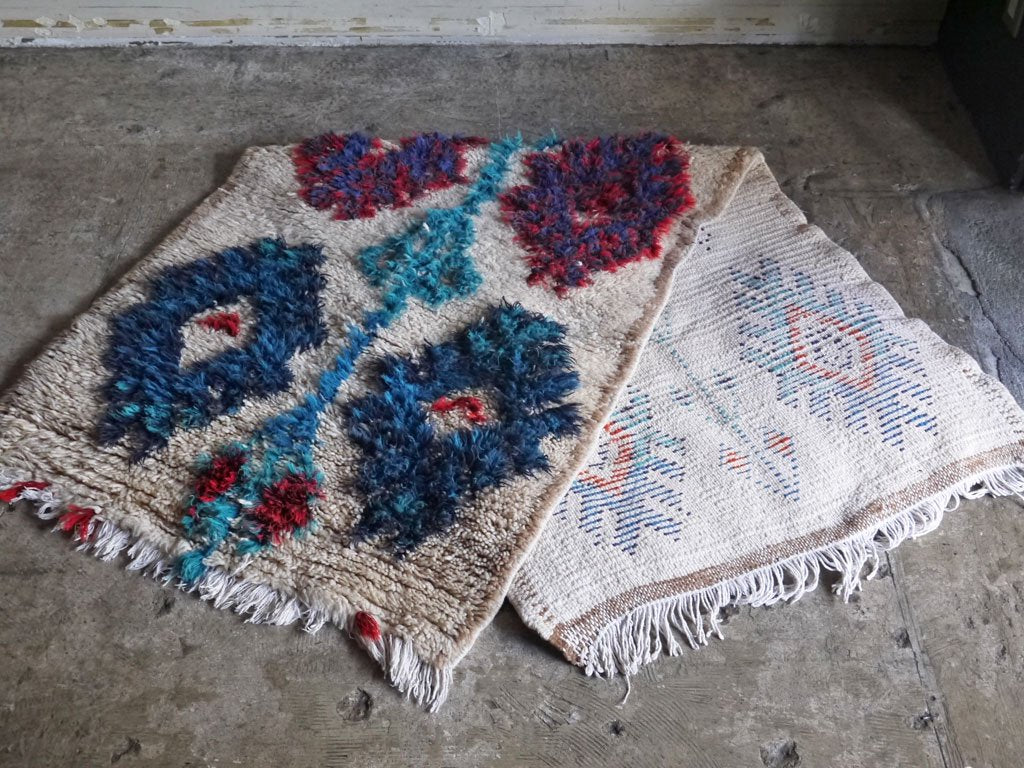 モロッカンラグ MOROCCAN RUG ウリカ OURIKA 手織り絨毯 181×80 ウール100％ ビンテージ モロッコ ■