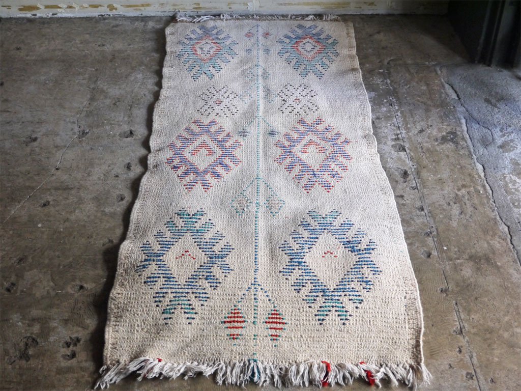 モロッカンラグ MOROCCAN RUG ウリカ OURIKA 手織り絨毯 181×80 ウール100％ ビンテージ モロッコ ■