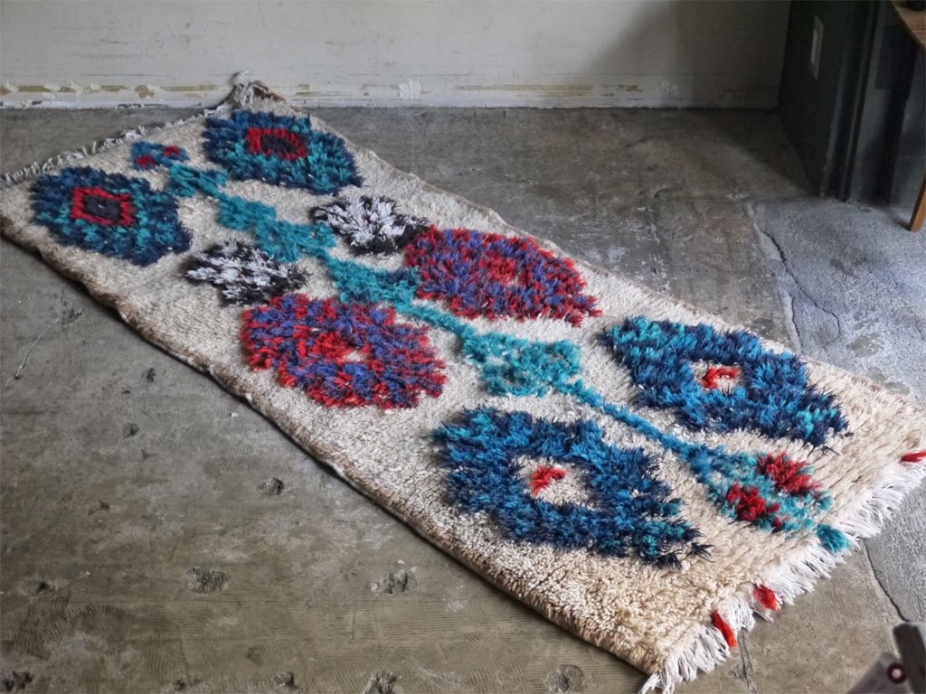 モロッカンラグ MOROCCAN RUG ウリカ OURIKA 手織り絨毯 181×80 ウール100％ ビンテージ モロッコ ■