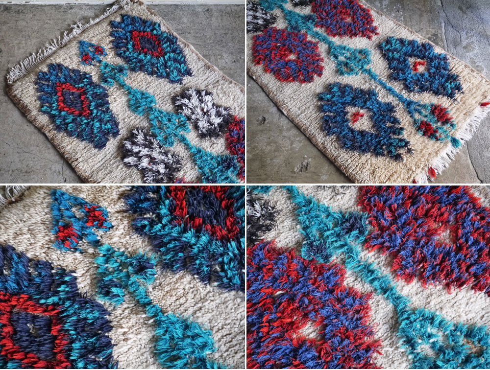 モロッカンラグ MOROCCAN RUG ウリカ OURIKA 手織り絨毯 181×80 ウール100％ ビンテージ モロッコ ■