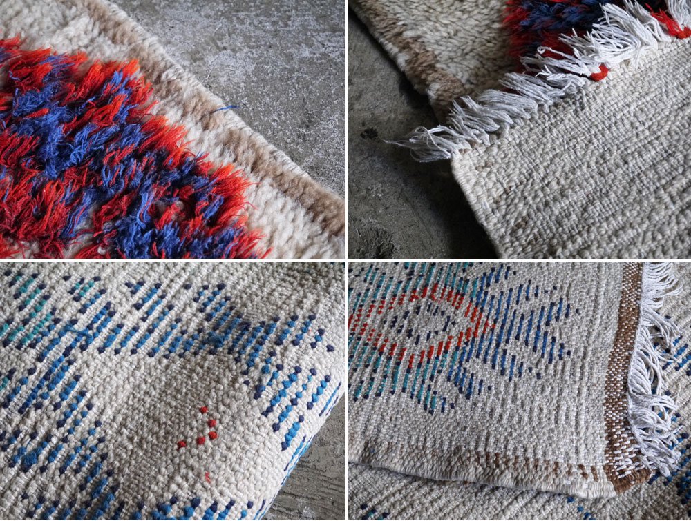 モロッカンラグ MOROCCAN RUG ウリカ OURIKA 手織り絨毯 181×80 ウール100％ ビンテージ モロッコ ■