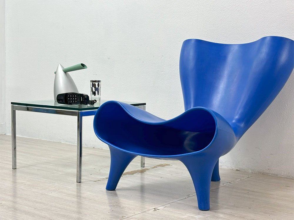 マーク・ニューソン Marc Newson オルゴンチェア Orgone chair ポリプロピレン製 ブルー ラウンジチェア 90年代 希少 ●