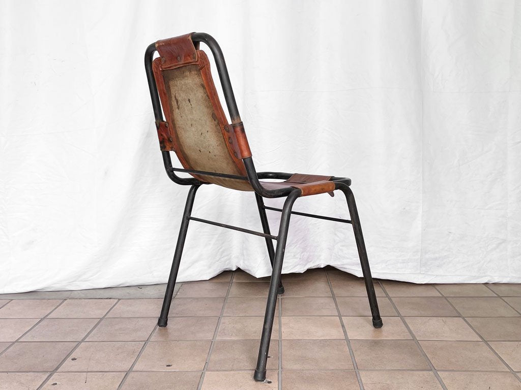 ダル・ヴェラ Dal Vera レザルクチェア Les Arcs Chair ダイニングチェア シャルロット・ペリアン レザー スチール イタリア ビンテージ ◇