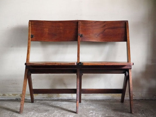 USビンテージ US Vintage シアターベンチ Theater Bench 2シーター フォールディング 米国 店舗什器 ■