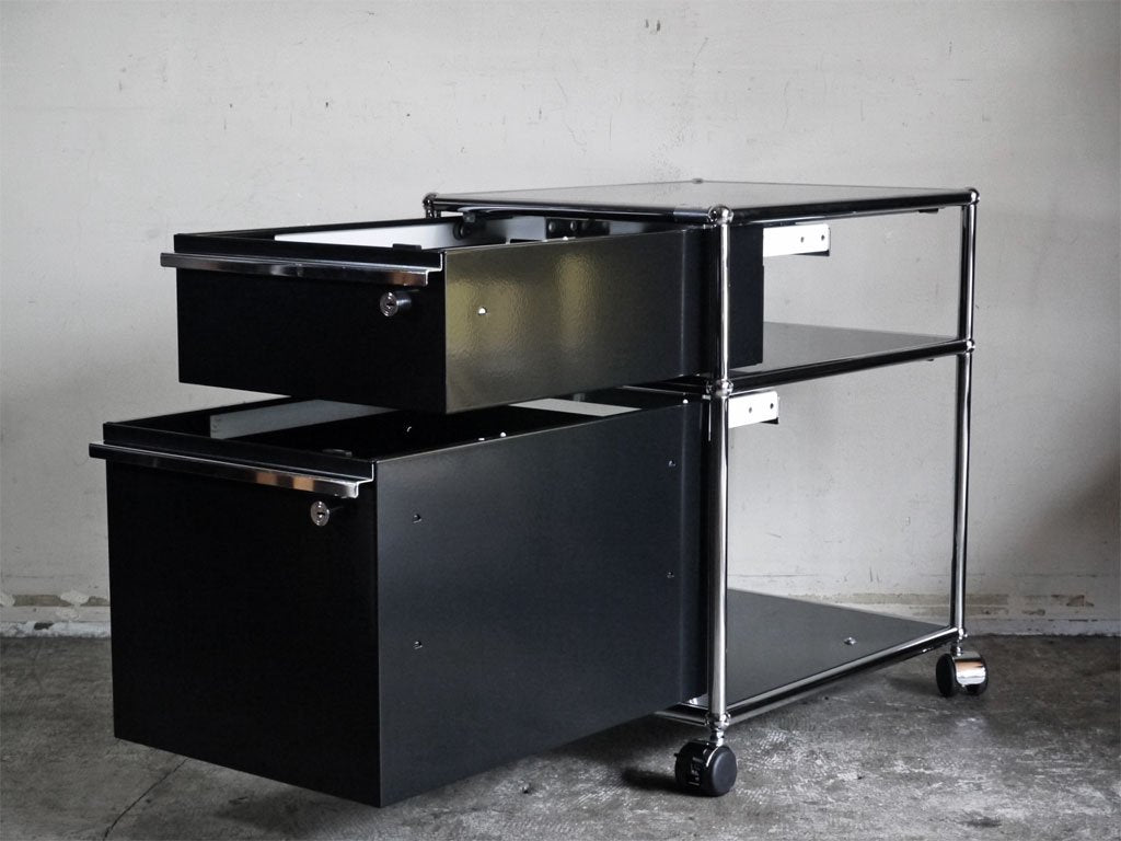 USMハラー USM Haller モジュラーファニチャー Modular Furniture ハラーシステム ロールボーイ デスクワゴン グラファイトブラック ■