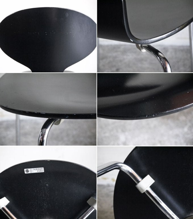 フリッツハンセン Fritz Hansen アントチェア ANT CHAIR アルネ・ヤコブセン ブラック 4本脚 1993年製 ビンテージ 北欧 デンマーク ■