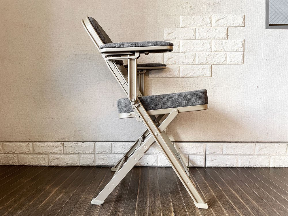 クラリン CLARIN フォールディングチェア アーム付 FOLDING CHAIR WITH ARM フルクッション グレイヘザー 折りたたみ アメリカ製 P.F.S.取扱 定価￥49,500- ◎