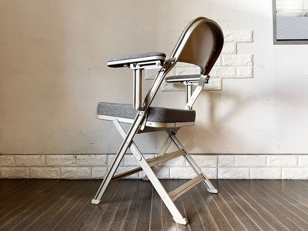 クラリン CLARIN フォールディングチェア アーム付 FOLDING CHAIR WITH ARM フルクッション グレイヘザー 折りたたみ アメリカ製 P.F.S.取扱 定価￥49,500- ◎