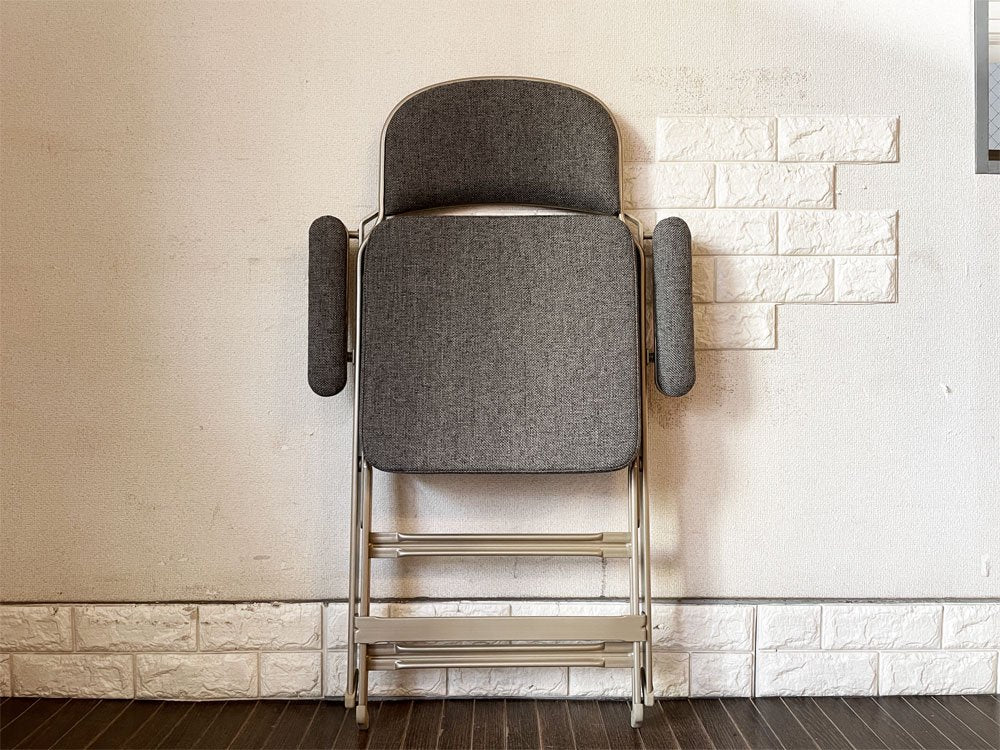 クラリン CLARIN フォールディングチェア アーム付 FOLDING CHAIR WITH ARM フルクッション グレイヘザー 折りたたみ アメリカ製 P.F.S.取扱 定価￥49,500- ◎