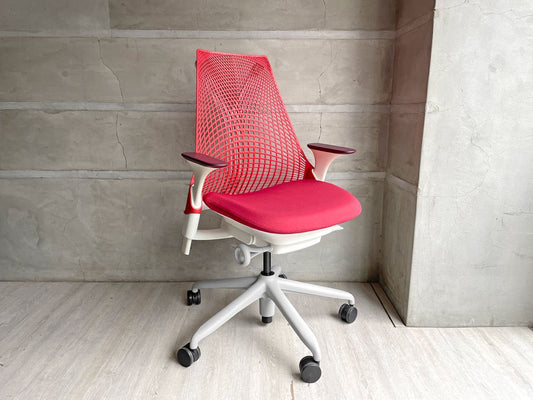 ハーマンミラー Herman Miller セイルチェア SAYL サスペンションミドルバック オフィスチェア レッド ♪