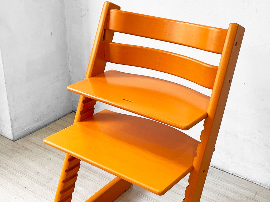 ストッケ STOKKE トリップトラップ TRIPP TRAPP ベビーチェア キッズチェア S/N4～ オレンジ ノルウェー 北欧家具 ★