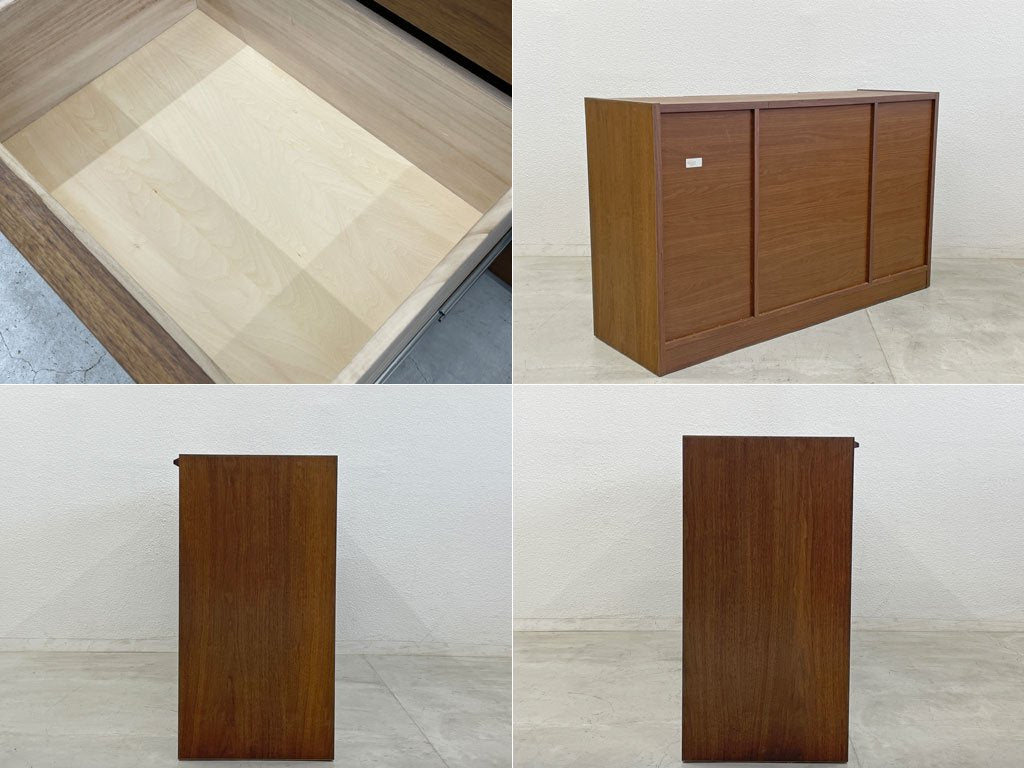 大川家具 アンリ キッチンカウンター Kitchen Counter カウンターボード ウォールナット 140ｃｍ キャビネット+4ドロワー 参考価格 11万円〓