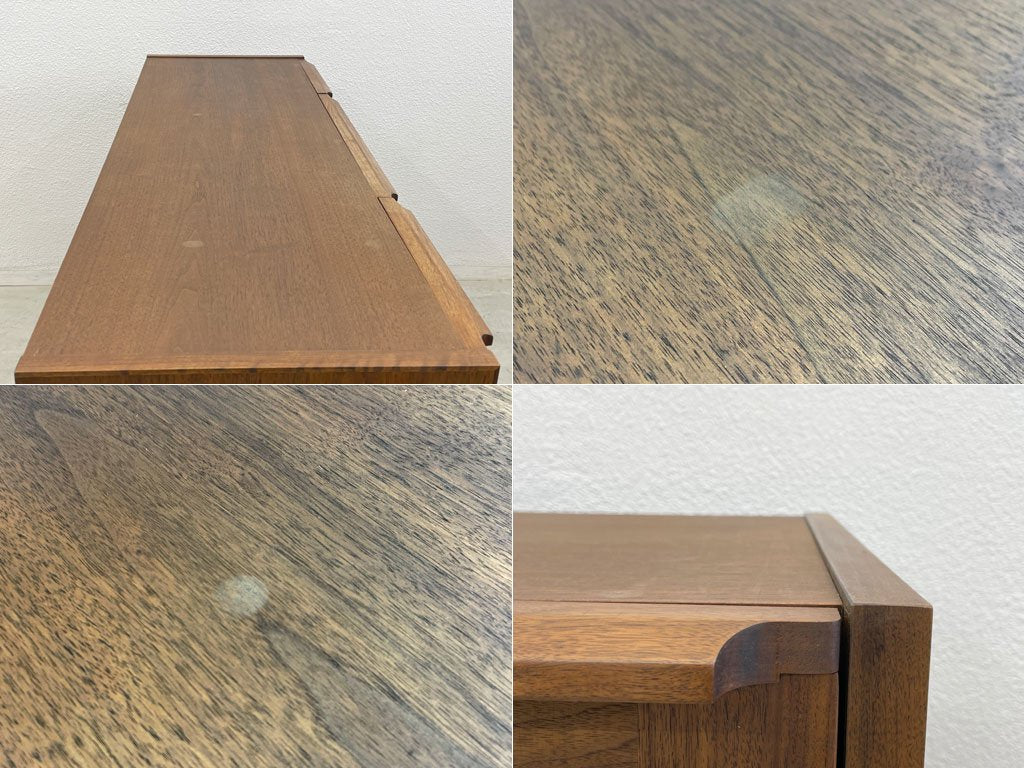 大川家具 アンリ キッチンカウンター Kitchen Counter カウンターボード ウォールナット 140ｃｍ キャビネット+4ドロワー 参考価格 11万円〓