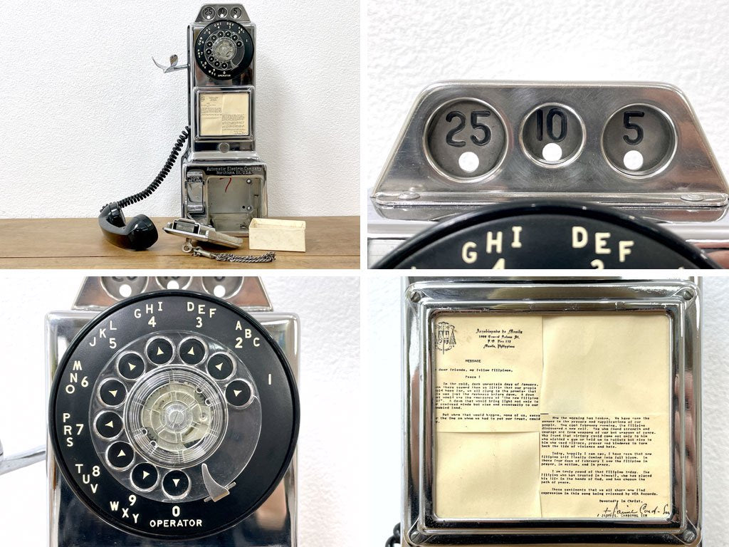 USビンテージ US vintage パブリックフォン 公衆電話 電話機 アンティーク 雑貨 壁掛け ジャンク品 インテリアとして ●