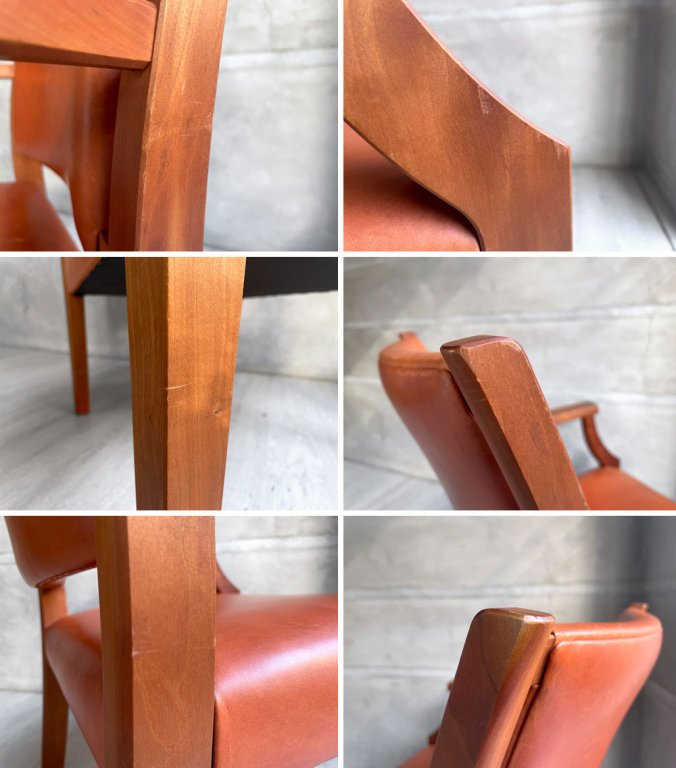 ウッドユーライクカンパニー WOOD YOU LIKE COMPANY ライトアームチェア LIGHT ARM CHAIR　神山公一 チェリー無垢材 本革シート 参考定価\129,800- ♪