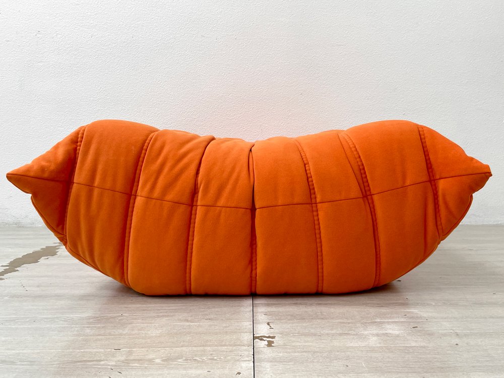 リーンロゼ ligne roset トーゴ TOGO パフ オットマン ウルトラスエード 8223-Orange ミッシェル・デュカロワ フランス 定価￥165,000-  ●