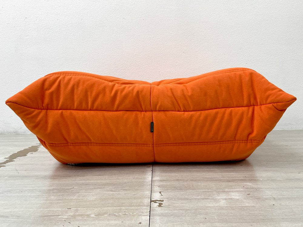 リーンロゼ ligne roset トーゴ TOGO パフ オットマン ウルトラスエード 8223-Orange ミッシェル・デュカロワ フランス 定価￥165,000-  ●