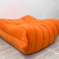 リーンロゼ ligne roset トーゴ TOGO パフ オットマン ウルトラスエード 8223-Orange ミッシェル・デュカロワ フランス 定価￥165,000-  ●