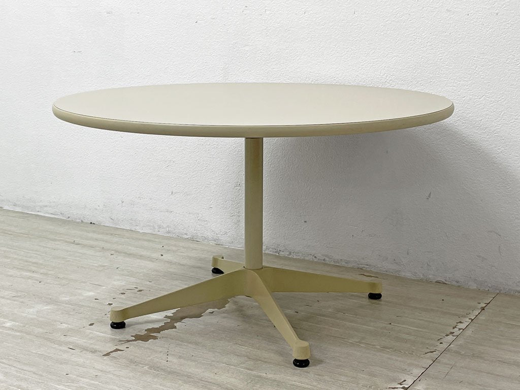 ハーマンミラー Herman Miller コントラクトテーブル ローテーブル ラウンド W90×H52cm C&Rイームズ ビンテージ ミッドセンチュリー ●