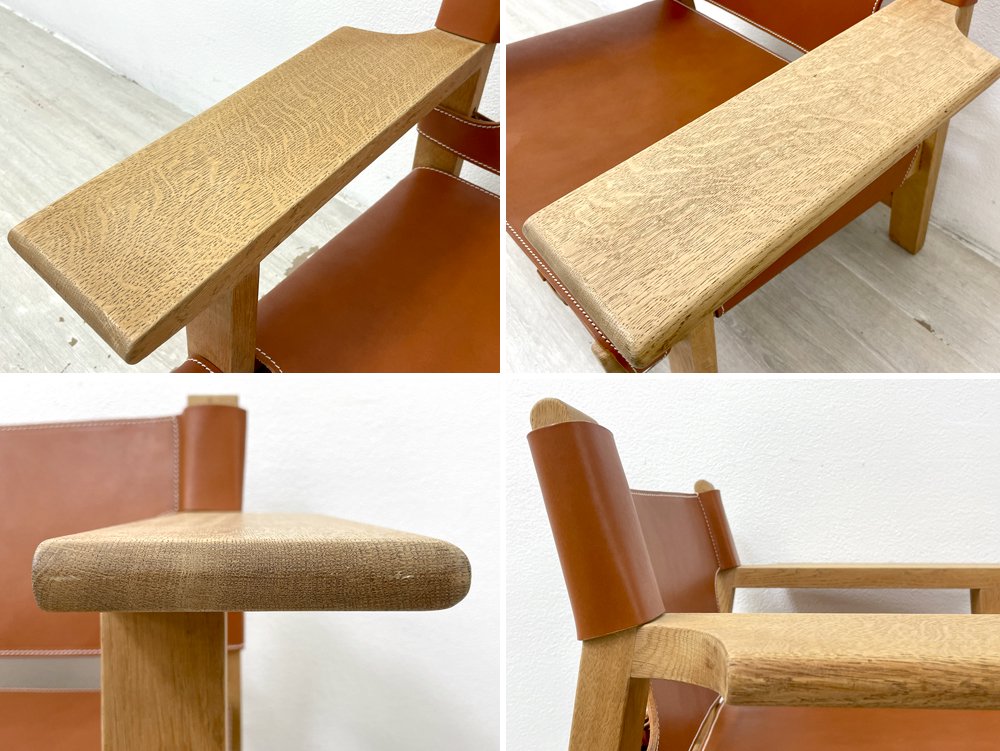 フレデリシア FREDERICIA スパニッシュチェア The Spanish Chair 2226 オーク無垢材 ボーエ・モーエンセン デンマーク 北欧家具 本革 牛革 レザー新品張替済 ●