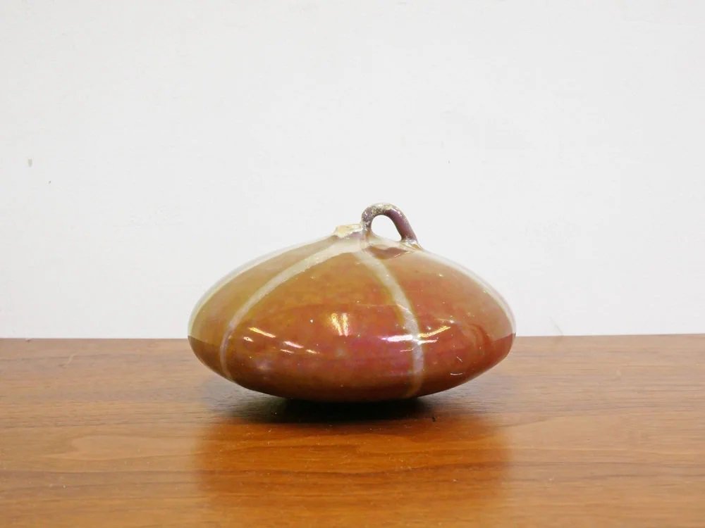 モバック Mobach ceramics フラワーベース 一輪挿し luster glaze ピンク系 ラスター ラウンド Φ15cm オランダ ダッチビンテージ ミッドセンチュリー ●