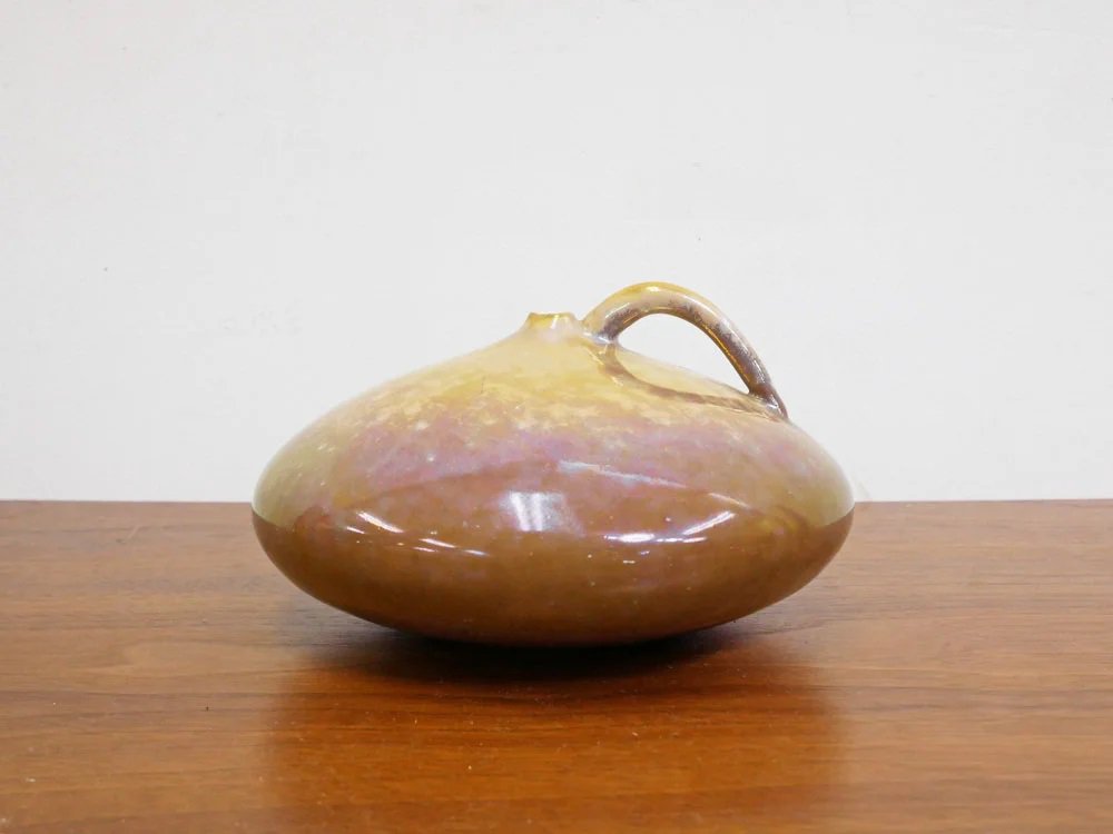 モバック Mobach ceramics フラワーベース 一輪挿し luster glaze ピンク系 ラスター ラウンド Φ17cm オランダ ダッチビンテージ ミッドセンチュリー ●