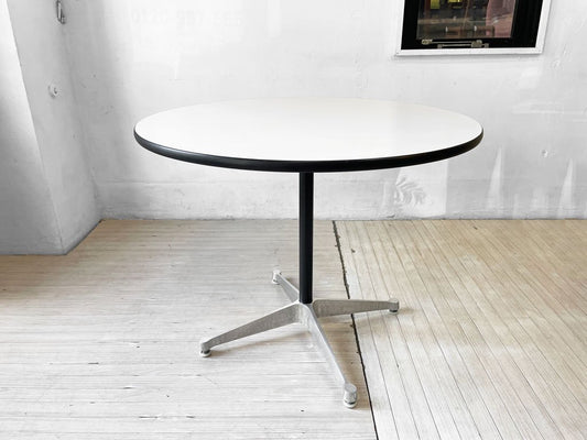 ハーマンミラー Herman Miller コントラクトテーブル Contract table ラウンド ホワイト Φ90 C&R イームズ ミッドセンチュリー ★