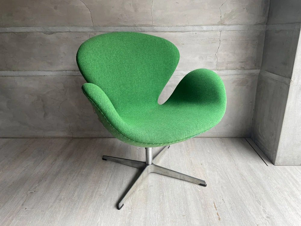 フリッツハンセン FritzHansen スワンチェア SWAN グリーン MODE生地 張り替え済み アルネ・ヤコブセン Arne Jacobsen 北欧 デンマーク♪